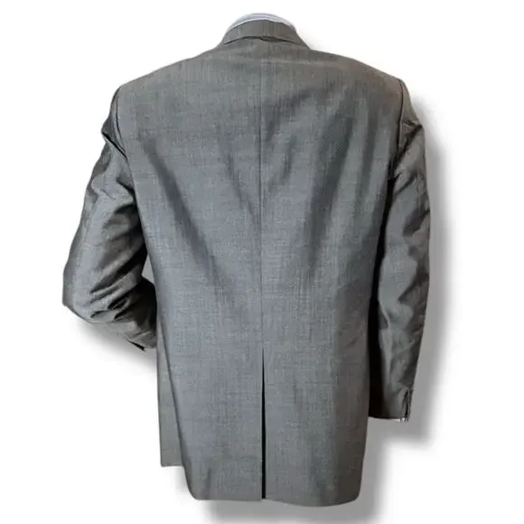 VTG G Handleman 2-Piece Suit Mens Gray Semi-Sharkskin Custom Made Size 44